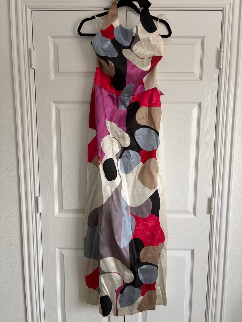 Abstract Multicolor Halter Formal Carolina Herrera Dress
